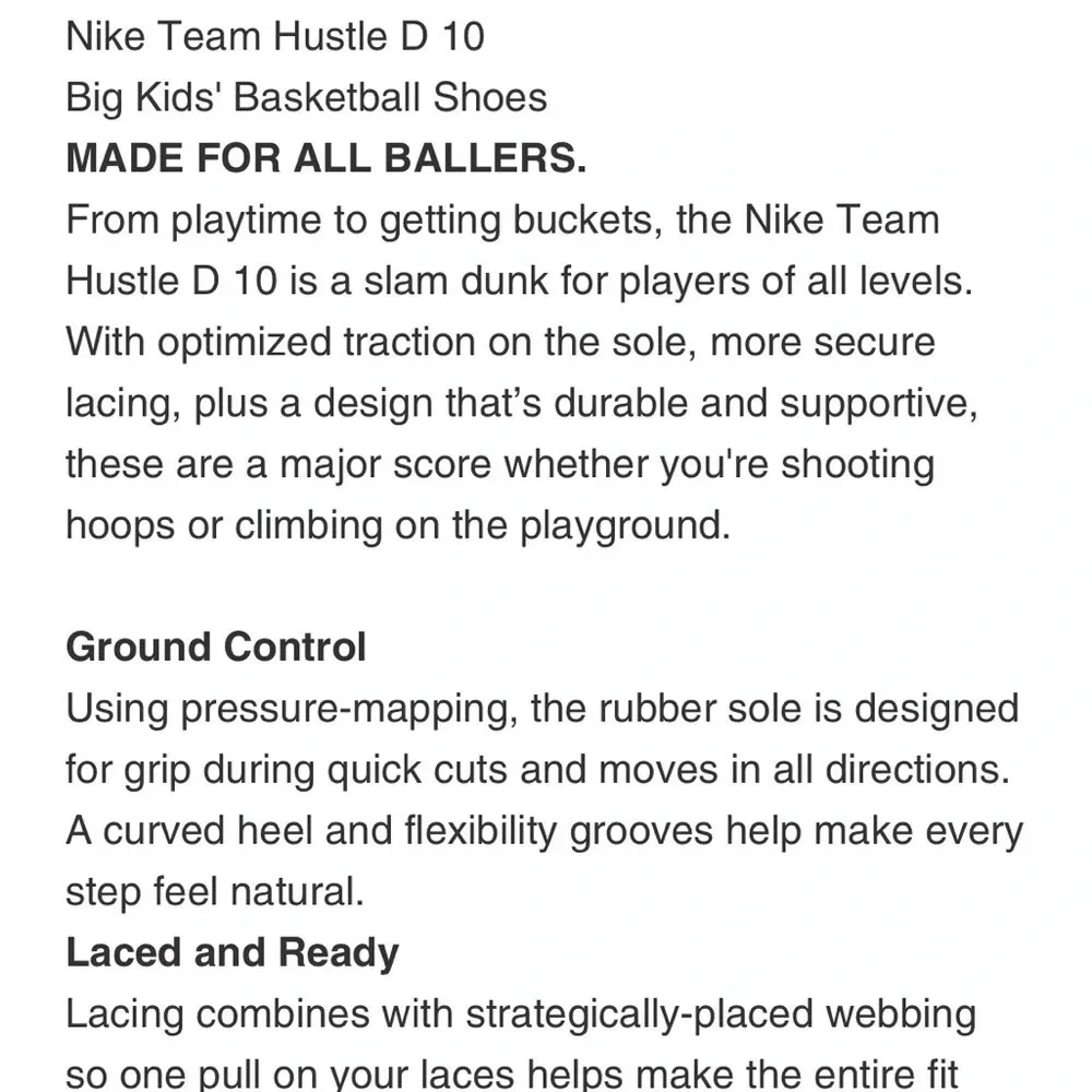 NIKE Team Hustle D10 Sneakers NEW